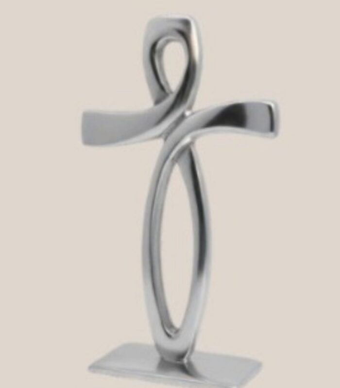 Figura Decorativa Cruz Infinita Moderna en Metal